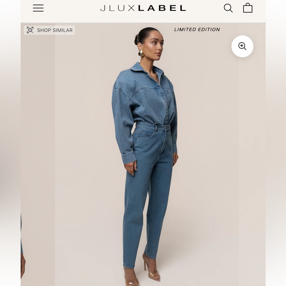 JLUXLABEL Unstoppable denim bodysuit size small